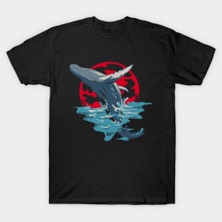 Whale Art - Humpback Whale Breaching Anime Style T-Shirt